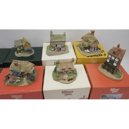 330 - Collection of twelve Lilliput Lane cottage incl, Diamond cottage, Bargate Cottage Tea Room, Beatrix ... 