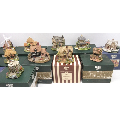 331 - Collection of fifteen Lilliput Lane Cottages incl, The Chocolate Box, Little Bee, Belle Isle, Make a... 