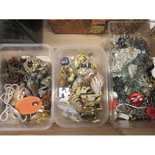 37 - Large collection of antique and modern costume jewellery including rings, clip on earrings, necklace... 