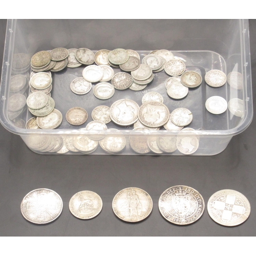 696 - Collection of Pre-1920 GB silver content coins to inc. 1899 Half-Crown, shillings, three pences, six... 