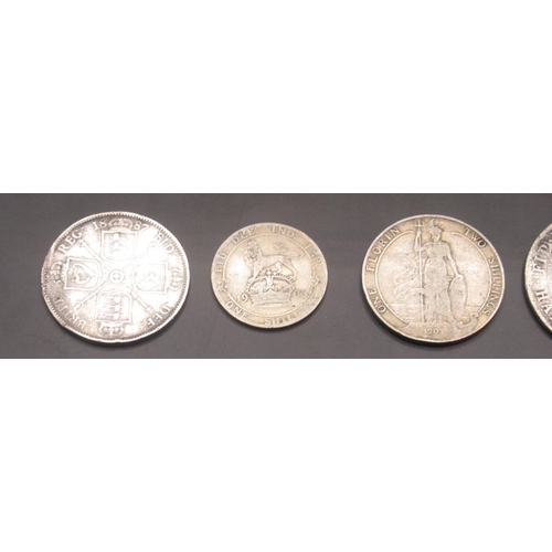 696 - Collection of Pre-1920 GB silver content coins to inc. 1899 Half-Crown, shillings, three pences, six... 