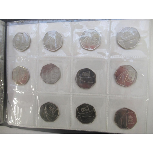 780 - Black coin folder cont. assortment of commemorative 50ps (111) £1s (2) and £2s (6) to inc. Olympics ... 