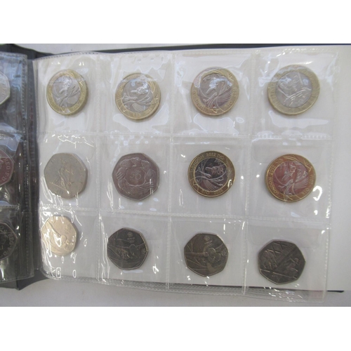 780 - Black coin folder cont. assortment of commemorative 50ps (111) £1s (2) and £2s (6) to inc. Olympics ... 