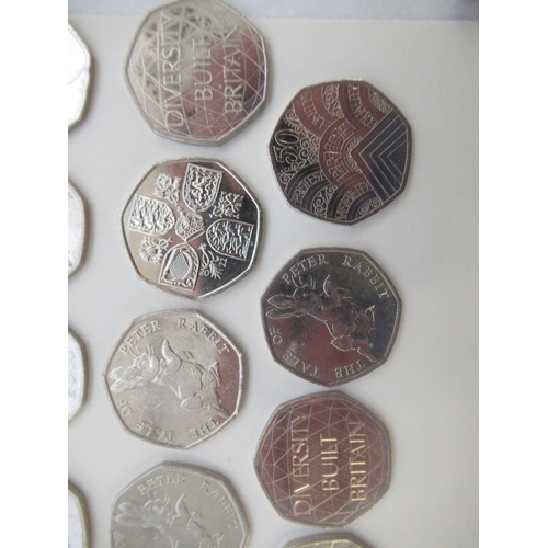 748 - Collection of 55 commemorative 50ps to inc. Diversity Built Britain, Beatrix Potter, The Tale of Pet... 