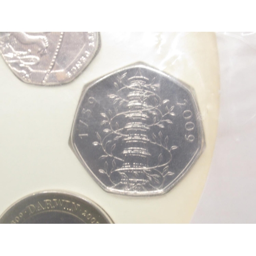 732 - Royal Mint - 2009 UK Brilliant Uncirculated Coin Collection Baby Gift Set comprising Kew Gardens 50p... 