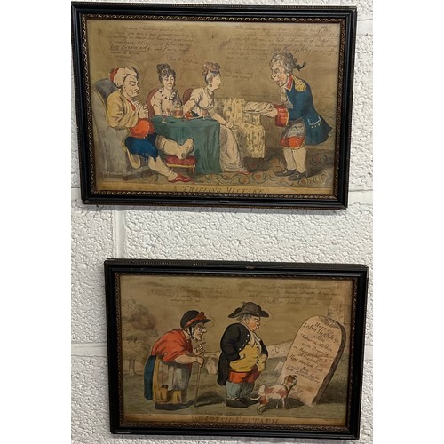 409 - After Cruickshank, pair of coloured engravings, An Irish Epitaph, and A Trifling Mistake, 22cm x 32c... 