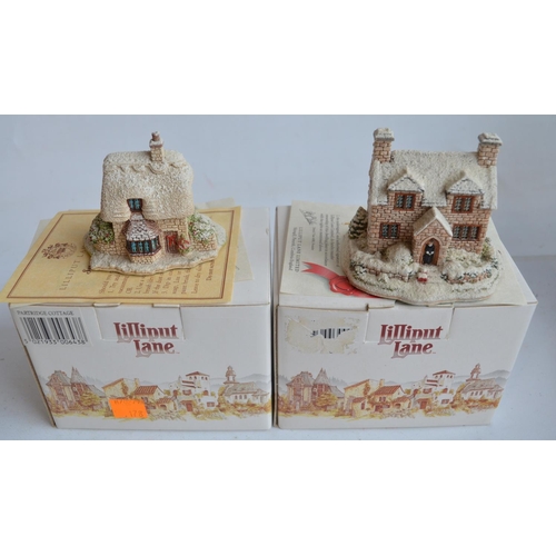 346 - Nine winter themed Lilliput Lane cottages to include The Star Inn, Chestnut Cottage, Hollytree House... 