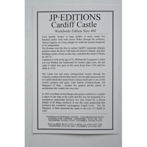 350 - Boxed JP Editions 'Cardiff Castle' limited edition hand-painted model by Patrick Gates, 183/400, siz... 