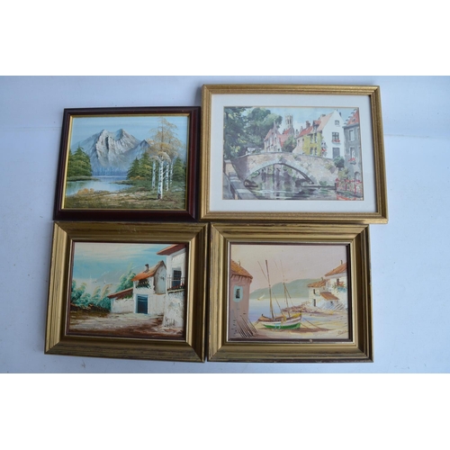 369 - Collection of framed original oil paintings and prints, largest example 70x59cm (19)