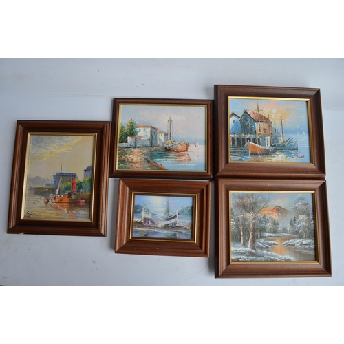 369 - Collection of framed original oil paintings and prints, largest example 70x59cm (19)