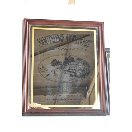 375 - Two distillery/brewing themed decorative mirrors to include Southern Comfort (61x71cm) and Jenning's... 