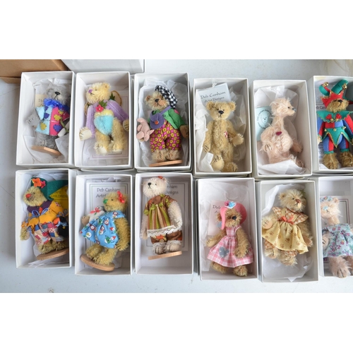 381 - WITHDRAWN Collection of miniature teddy bears including limited edition examples from Deb Canham (mo... 