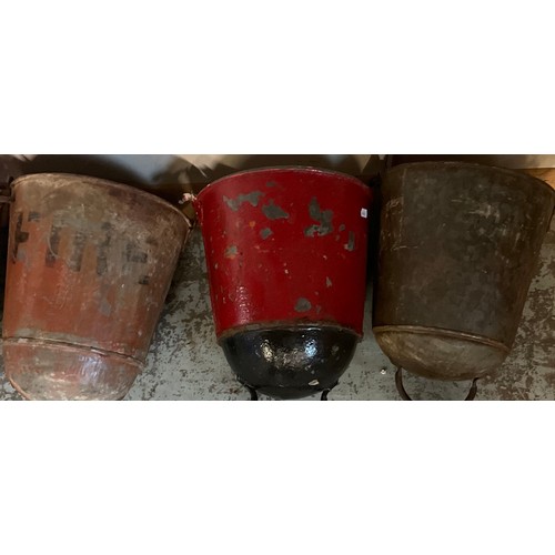 781 - Seven vintage fire buckets, max W28.5cm