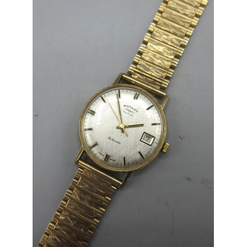 191 - Rotary 9ct gold automatic wristwatch with date on contemporary matched 9ct gold bracelet, Birmingham... 