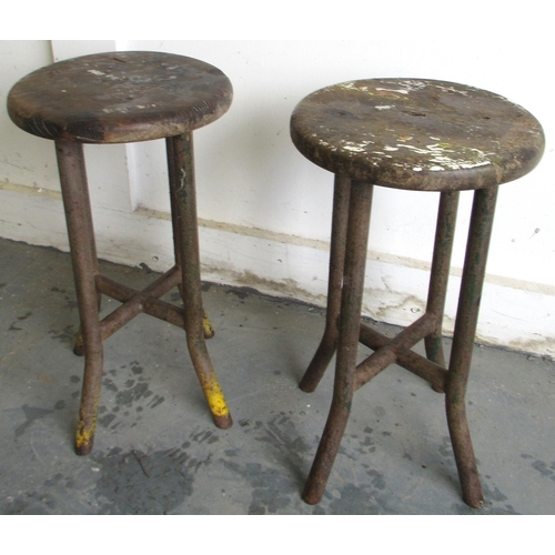 459 - Pair of industrial stools, H51cm