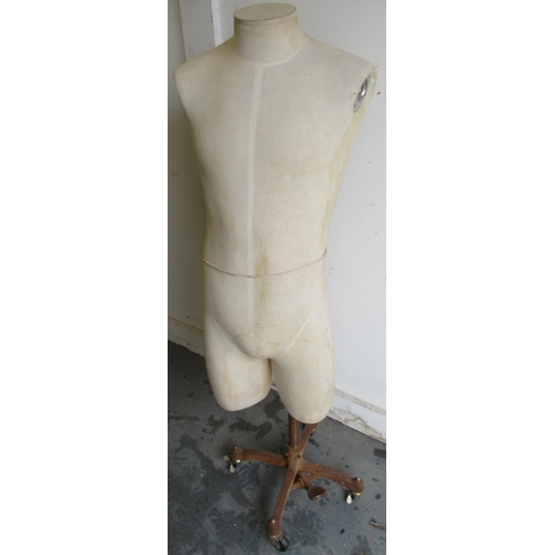 463 - Mid 20th century dress makers male dummy/mannequin, H137cm