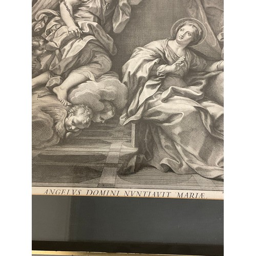 425 - 18th century  monochrome engraving 'The Annunciation' by R. V. Auden-Aerd, 45cm x 32cm