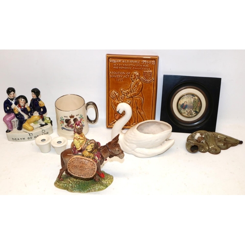 163 - Beswick Susie Jamaica model 1347, H18cm; Eastgate Withernsea Pottery William Wilberforce Abolition o... 