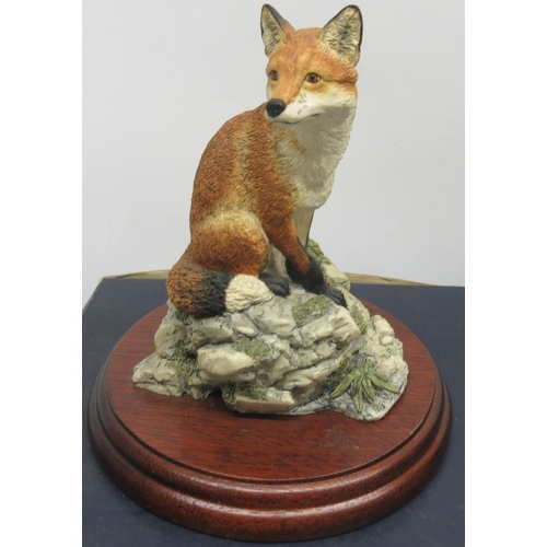 747 - Border Fine Arts figure groups, 'Sitting Tight' FT04, Seated Fox 146, and Fox Curled Up 142, with bo... 