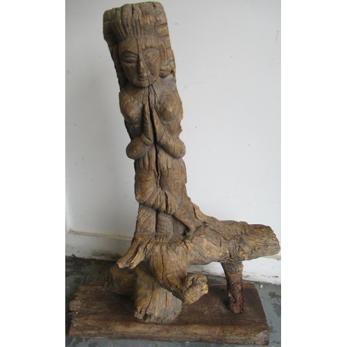 472 - Indian deity carved from hardwood tree root, H100cm