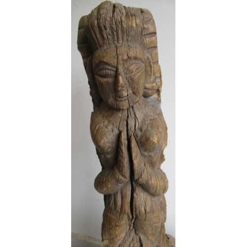 472 - Indian deity carved from hardwood tree root, H100cm