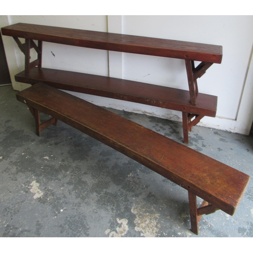 478 - Six folding wooden school benches, L180cm (6)