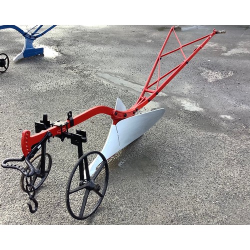 823 - RNN two wheeled dbl furrow plough in red and black finish