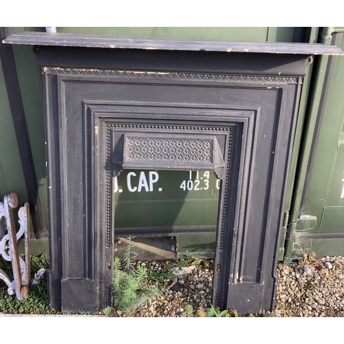 818 - Victorian cast mental fire surround in painted black finish