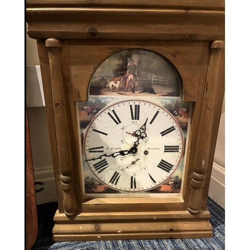 828 - Victorian overmantle mirror, Victorian style mantle clock and a similar wall clock (3)