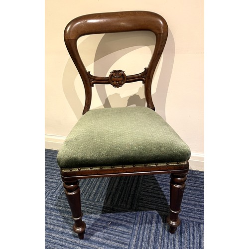 831 - Edwardian inlaid mahogany corner chair, Victorian balloon back chair and a Victorian arm chair with ... 