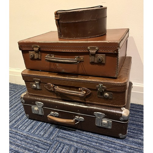 839 - Vintage luggage - a Victorian wooden bound dome top trunk on casters, a wooden bound trunk, both wit... 