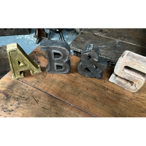 841 - Collection of forty seven various painted wooden letters and & symbols (47)