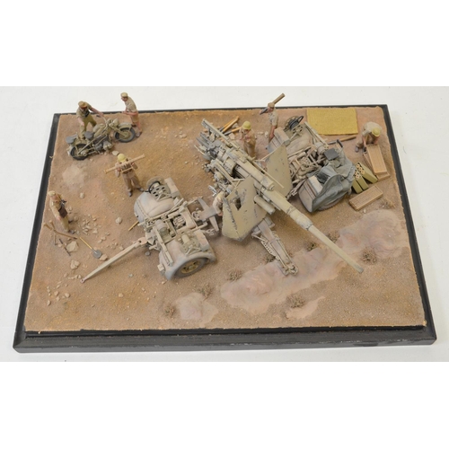 1304 - Three highly detailed and very well constructed 1/35 scale plastic model WWII dioramas depicting Ger... 