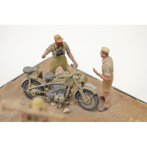 1304 - Three highly detailed and very well constructed 1/35 scale plastic model WWII dioramas depicting Ger... 