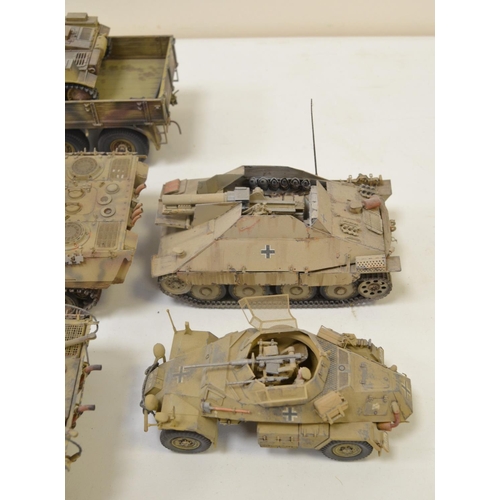 1315 - Ten highly detailed and very well constructed built 1/35 scale German Army WWII armour plastic model... 