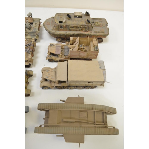 1316 - Twelve built highly detailed and very well constructed 1/35 scale plastic armour model kits, mostly ... 