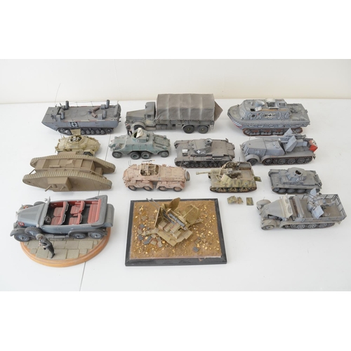 1317 - Fourteen highly detailed and very well constructed plastic armour model kits, mostly 1/35 scale Germ... 