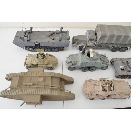 1317 - Fourteen highly detailed and very well constructed plastic armour model kits, mostly 1/35 scale Germ... 