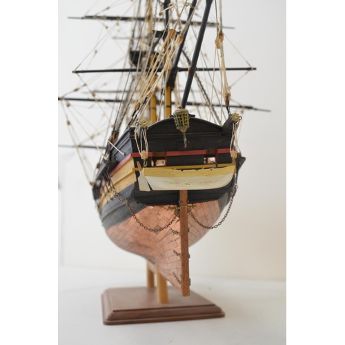 1320 - Attractive well built and finished wooden plank on frame built 1/64 scale 3 masted frigate HMS Snake... 