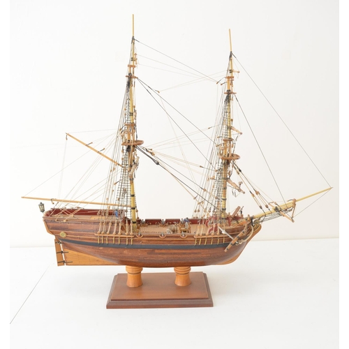 1321 - Attractive well built and finished wooden plank on frame 1/64 scale 2 masted Royal Navy armed tender... 