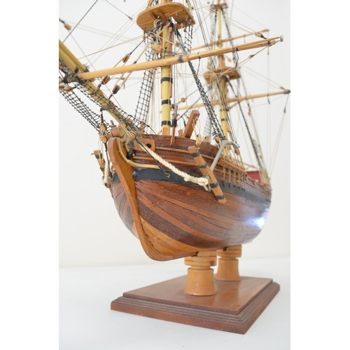 1321 - Attractive well built and finished wooden plank on frame 1/64 scale 2 masted Royal Navy armed tender... 