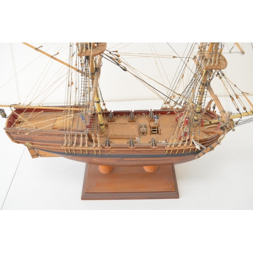 1321 - Attractive well built and finished wooden plank on frame 1/64 scale 2 masted Royal Navy armed tender... 