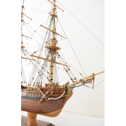 1321 - Attractive well built and finished wooden plank on frame 1/64 scale 2 masted Royal Navy armed tender... 