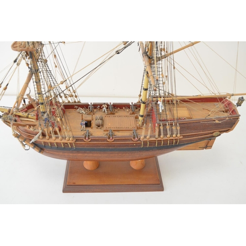 1321 - Attractive well built and finished wooden plank on frame 1/64 scale 2 masted Royal Navy armed tender... 