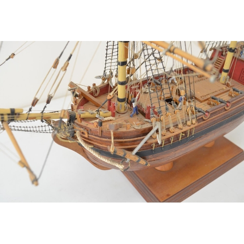 1321 - Attractive well built and finished wooden plank on frame 1/64 scale 2 masted Royal Navy armed tender... 