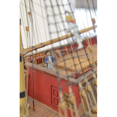 1321 - Attractive well built and finished wooden plank on frame 1/64 scale 2 masted Royal Navy armed tender... 