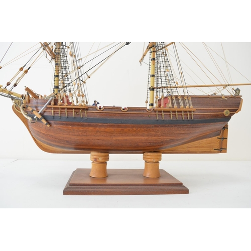 1321 - Attractive well built and finished wooden plank on frame 1/64 scale 2 masted Royal Navy armed tender... 