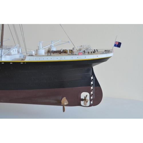 1324 - RMS Titanic built kit model from Trumpeter with added upper deck lighting (runs off USB, also has a ... 