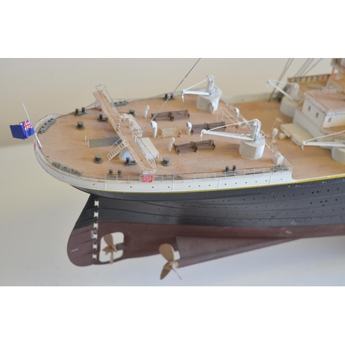 1324 - RMS Titanic built kit model from Trumpeter with added upper deck lighting (runs off USB, also has a ... 