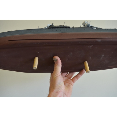 1325 - Two built 1/200 scale WWII era plastic model ships to include USS Arizona (approx length 96cm) and H... 